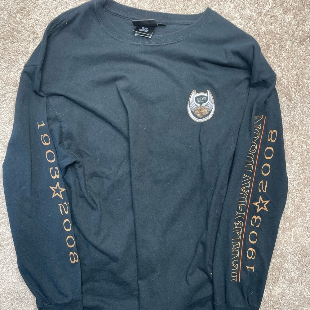 Long Sleeve Black Harley Davidson T Shirt Sz xl